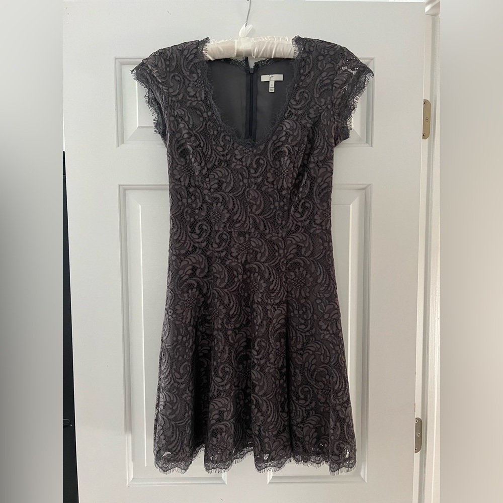 Hour gray/sterling lace dress in size 0 like new.